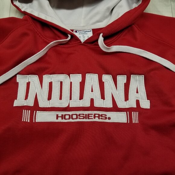 ✅Indiana Hoosiers Hoodie Mens XL Red Champion Pullover Hood/Pocketed Sweatshirt - Picture 5 of 11